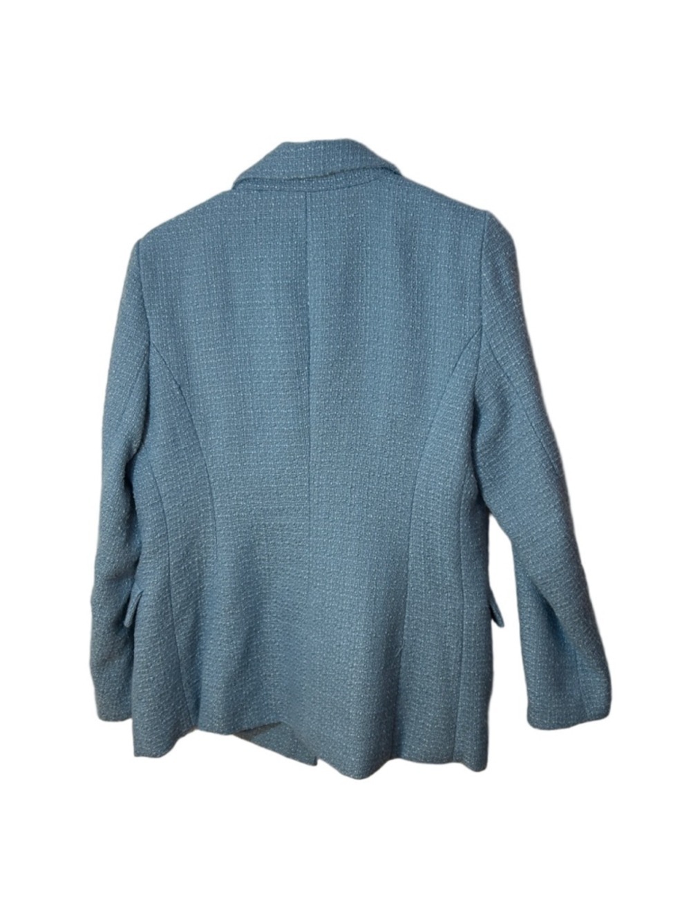 Esqualo Tweed Boucle Light Blue Double-Breasted Blazer size 10 - Picture 5 of 7